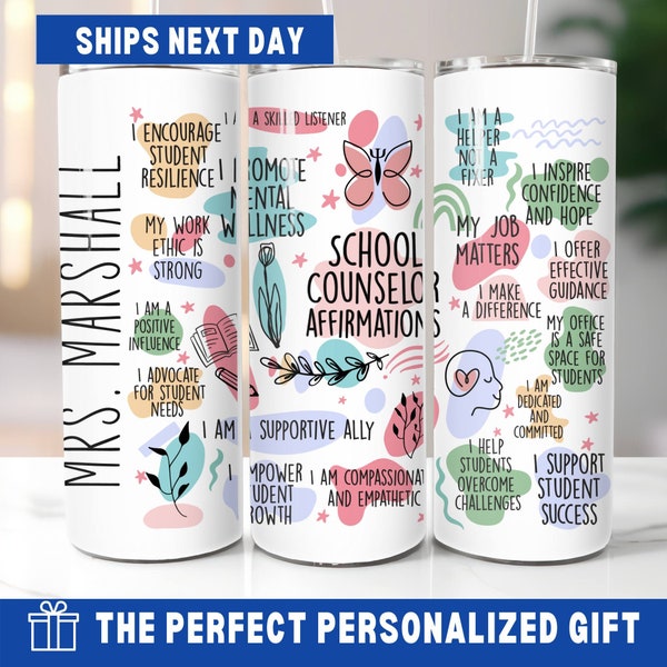 Personalized School Counselor Gifts, School Staff Gifts, Counselor Ally Gift for School Counselor Mug School Counselor Custom Name Tumbler