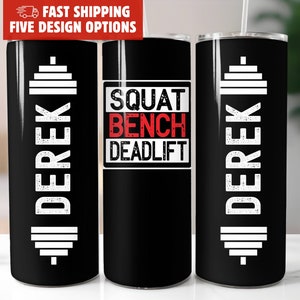 Weightlifting Gift Powerlifting Gym Custom Tumbler, Body Building Gift for Him, Workout Sport Gifts Under 20, Weight Lifting Christmas Gift