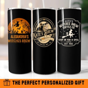 Personalized Witches Brew Tumbler, Personalized Halloween Tumbler, Witchcraft Tumbler Cup for Witches, Witch Travel Mug, Witchy Travel Cup