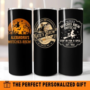 WITCH TUMBLER - Witches Tumbler with Lid - Classy Halloween Tumbler Cup -  Cute, Funny Witch Gifts for Friends - Durable, Vacuum Insulated Cup -  Stainless Steel Tumbler for Hot or Cold Drinks37065 37067