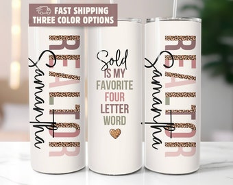 Custom Realtor Closing Gift, Real Estate Agents Personalized Gift for Realtor Marketing Broker Gift for Her Closing Day Gift Realtor Tumbler