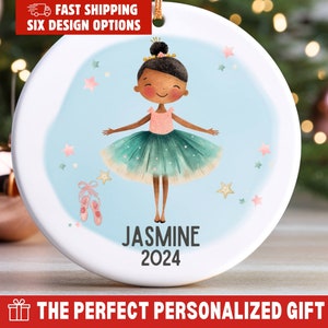 Ballerina Black Nutcracker Ballet Gift, Custom Dance Teacher Gift, Sugar Plum Fairy Christmas Ornament, Ballerina Personalized Gift for Her