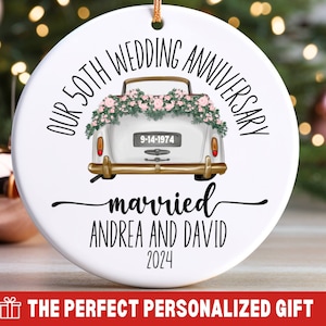 Anniversary Ornament, Anniversary Gift for any number of years married - 5th 10th 25th 40th 50th, Personalized Marriage Anniversary Gift
