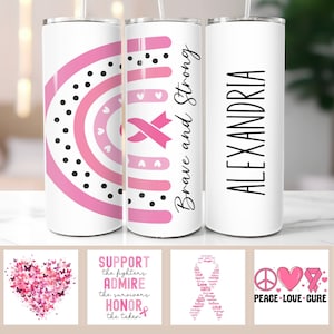 Breast Cancer Tumbler, Breast Cancer Gifts, Personalized Breast Cancer Awareness Tumbler, Pink Ribbon Breast Cancer, Breast Cancer Warrior
