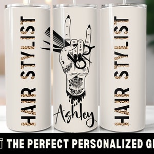Personalized Hair Stylist Gift, Hair Dresser Gift, Hair Stylist Tumbler, Custom Name Hairdresser, Whimsigoth Hair Stylist Gift, Beautician