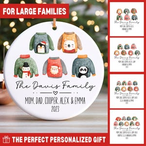 Large Family Christmas Ornament, Family of 7 Ornament, Family of 8 Ornament Family of 6 Ornament Family of 10 Ornament Family of 5 Ornament