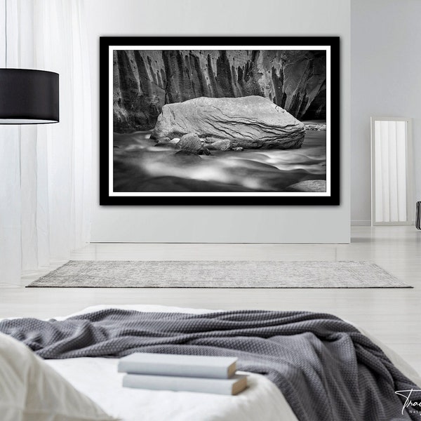 The Narrows Zion Black and White Photo, Zion National Park Photography, Zion Photography, The Narrows Wall Art, Zion Metal Print, Zion Photo