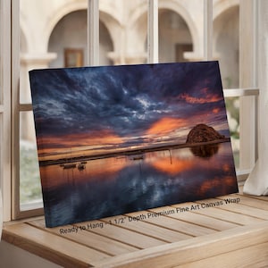 Morro Bay Sunset Print, California Coastal Photography Wall Art, Morro Rock Sunset Decor, Beach Art