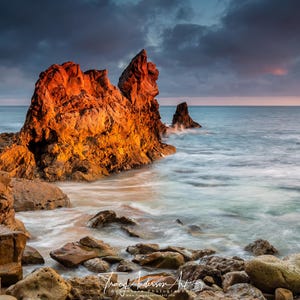 Corona del Mar Sunset Print, California Coastal Seascape Photography