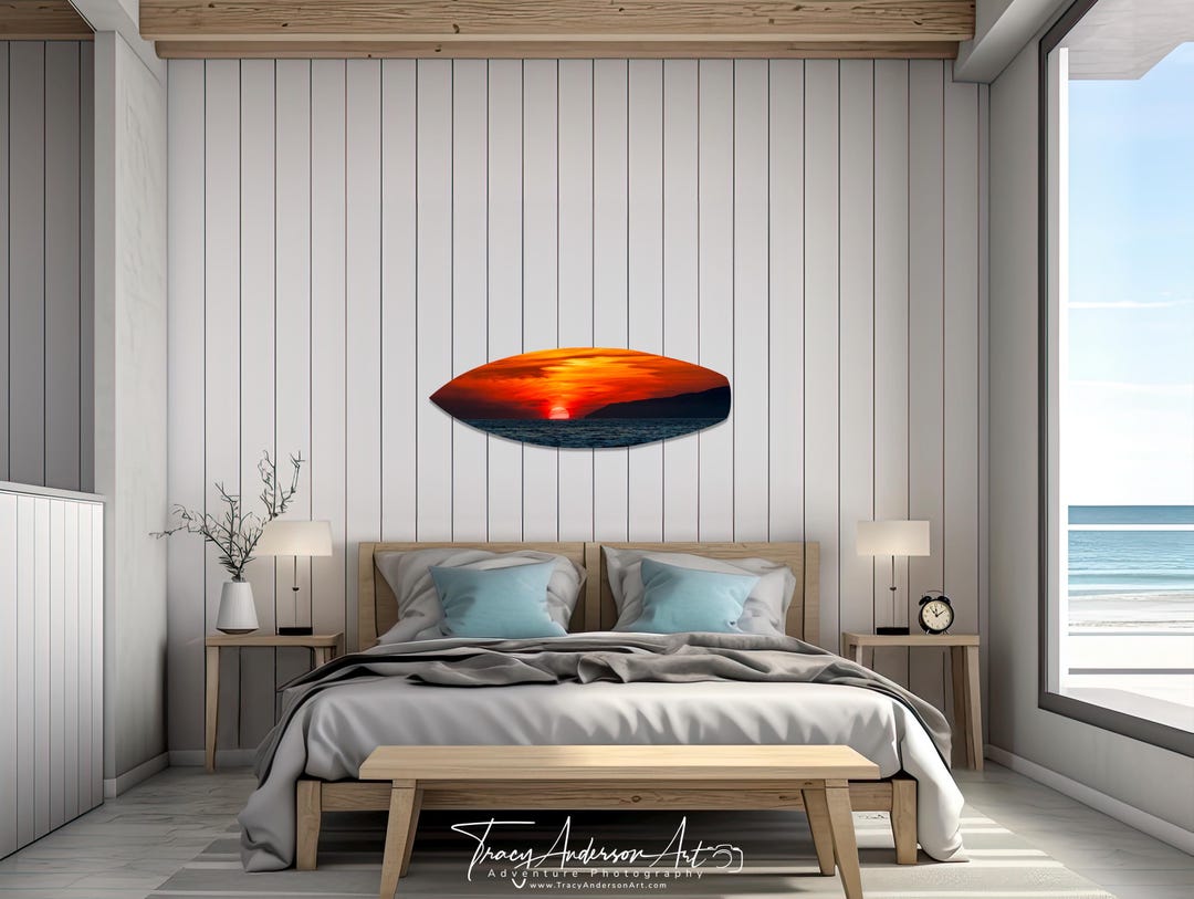 Surfboard Metal Print, Beach Art Wall Decoration, Coastal Decor ...
