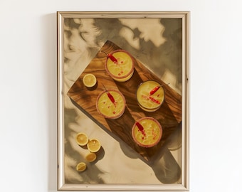 Spicy Margarita Cocktail Print, Modern Summer Drink Wall Art (Digital Download)