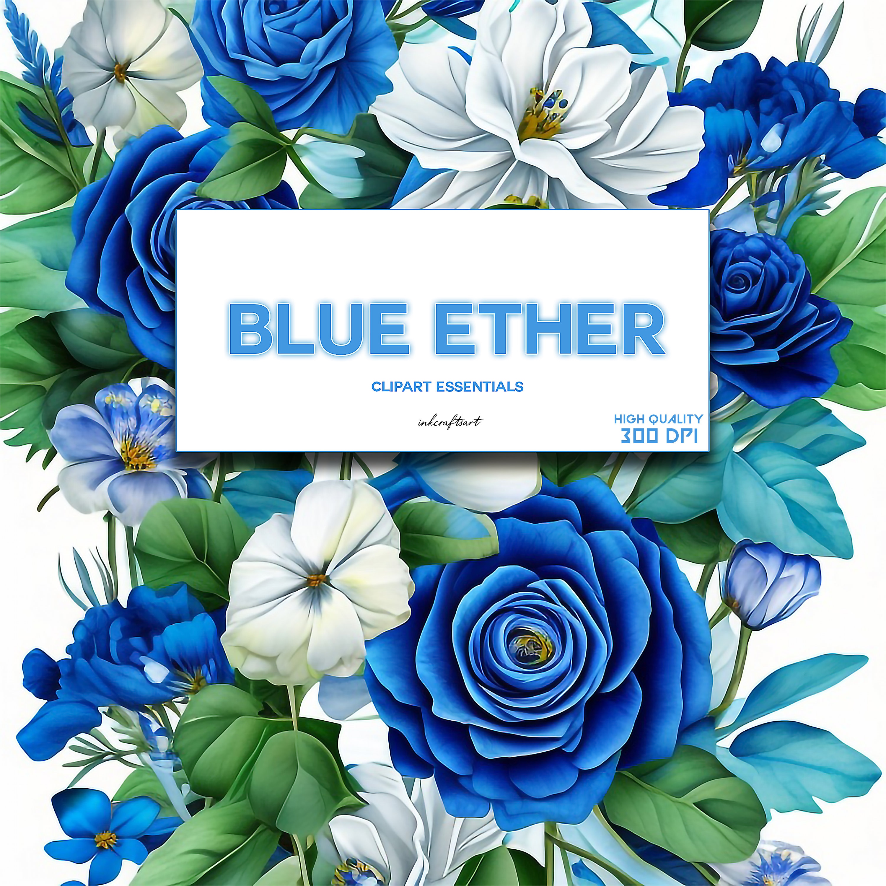 Blue Rose Watercolor Floral Clipart Commercial Use Clipart Transparent