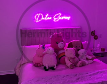 Letrero de neón personalizado: luz LED con nombre personalizado, decoración para bodas