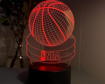 Lámpara LED de noche de baloncesto 3D que cambia de color