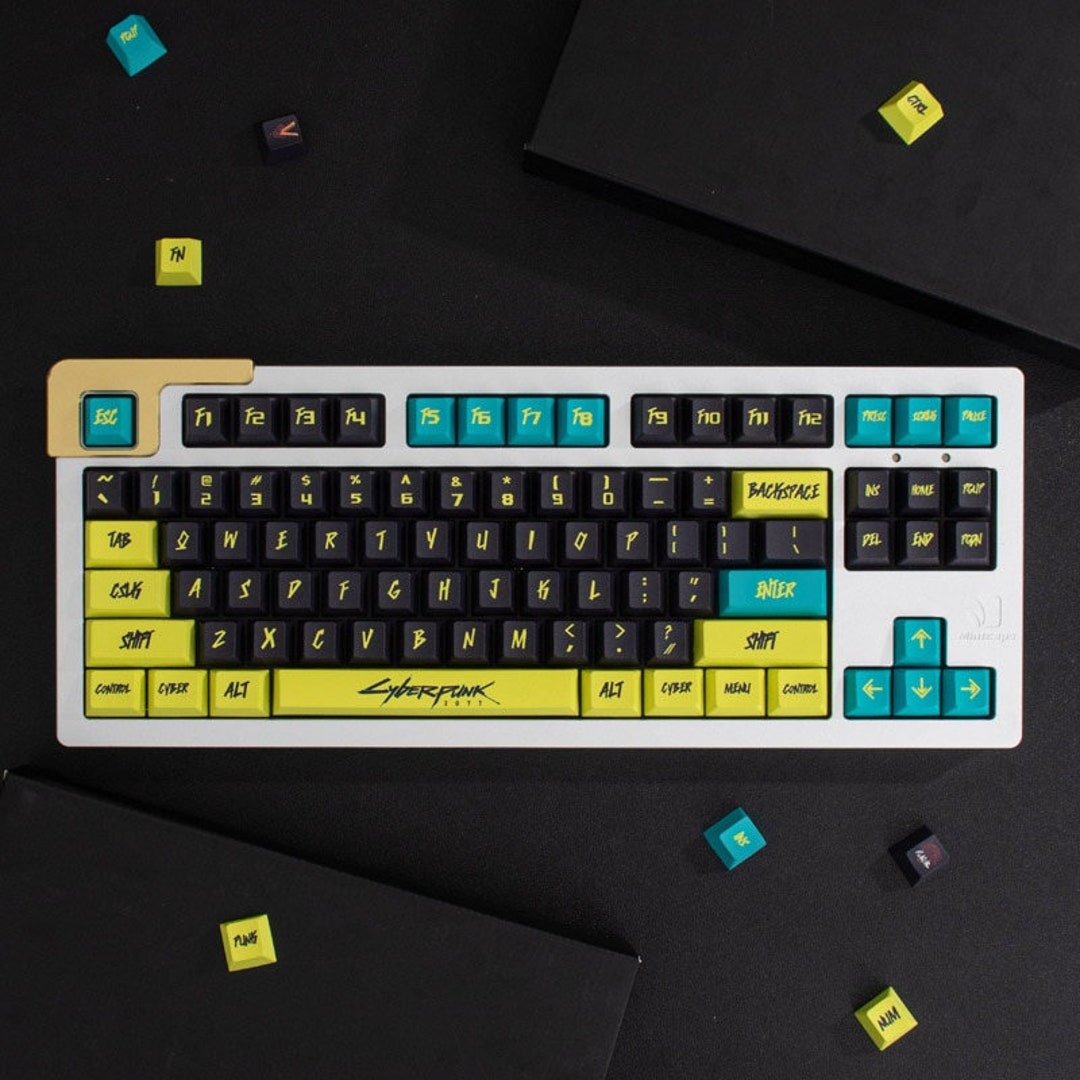 Cyberpunk Game Keycap Set PBT Keycaps Set Customized Keycaps Cherry