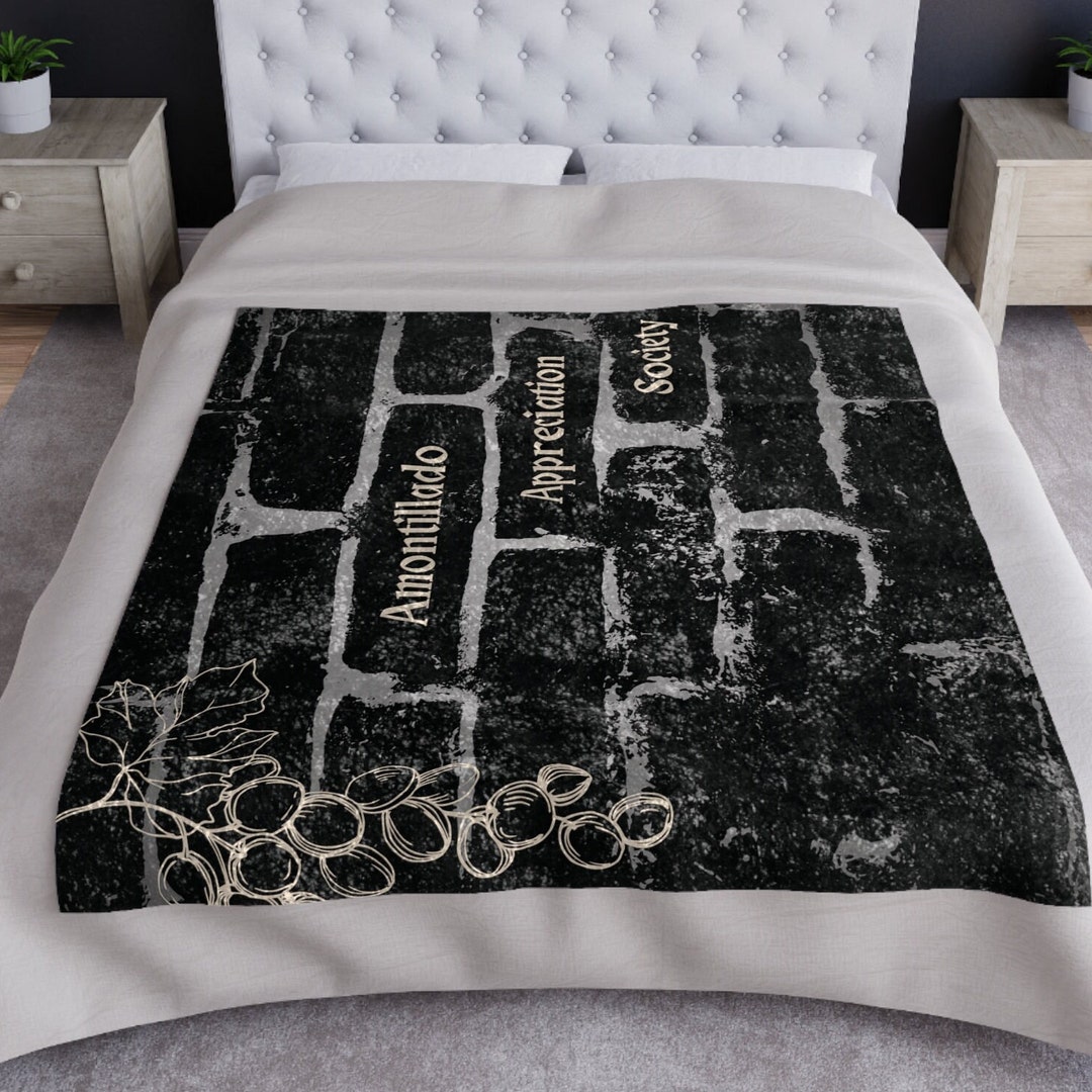 Edgar Allan Poe Book Blanket Cask of Amontillado Gift Gothic Dark