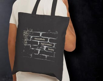 Edgar Allan Poe Tote Bag | The Cask of Amontillado | Black Gothic Tote Bag | Gifts for Readers Female | Dark Humor Nerd Gifts | Weird Gifts