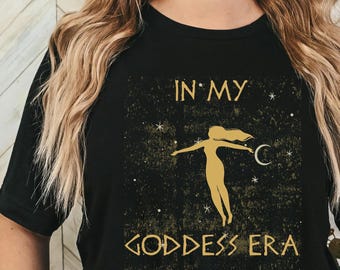Distressed vintage-style Goddess shirt | Moon shirt | Celestial Moon, Mystical Moon Phase tee | Gift for witchy lovers & hippies | In My Era