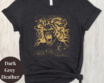 Distressed Vintage style Greek Medusa T Shirt | Greek Mythology Shirt | Feminist tee | Celestial Moon | Mystical Moon Phase tee
