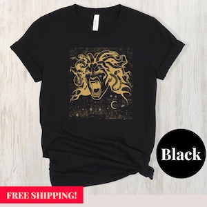Distressed Look Medusa Shirt | Vintage-Style Greek Mythology T Shirt | Dark Academia Graphic Tee for Myth and Literature Lovers