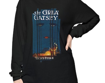 The Great Gatsby shirt Long Sleeve | F. Scott Fitzgerald Gift | Light Academia Tee | Bookish Present for Book Lover | Vintage Book Cover Art