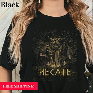 Distressed Vintage style Greek Goddess Hecate shirt | Greek Mythology Apparel | Historian tee |Triple Moon Goddess | Celestial Witchy gift