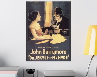 John Barrymore as Dr Jekyll and Mr Hyde | Vintage Style Hollywood Movie Poster | Robert Louis Stevenson |