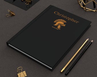 Personalized Ancient Rome Hardcover Journal Matte | Blank Lined Rome Notebook | Custom Roman Gladiator Helmet Notes | Greek Mythology Lovers