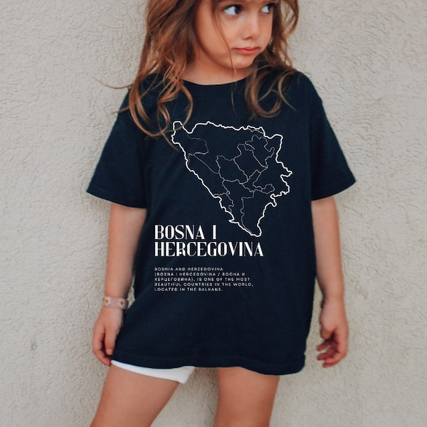 Bosnien Liebhaber Kindershirt, Karte Bosnien und Herzegowina Kids, Geschenk Balkan Kinder, Bosnien Geschenk, Geschenk Mama