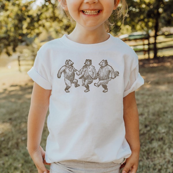 Vintage Tanzende Bären, Niedliches Kindershirt, Tiermotiv Kleidung für Kinder, Sommerkleidung, Geschenk Mädchen, Geschenk Junge