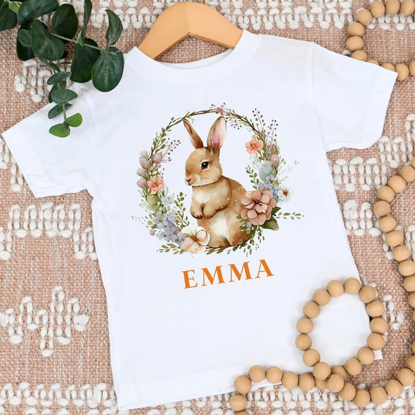 Chemise personnalisée Ostershirt : Name deines Kindes Custom Shirt Ostern, Osterhase Shirt niedlich, Frohe Ostern benutzerdefiniert Kindershirt