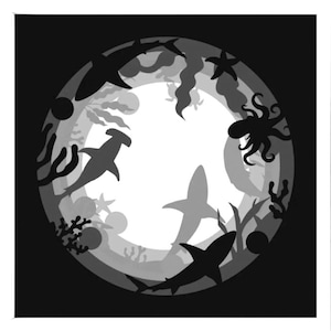 Modèle Shadow Box 3D SVG | Fichier de Découpe Papier Cricut Silhouette | Art en Couches à Télécharger