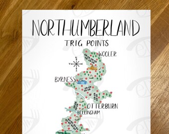 Northumberland National Park Trig Point Map