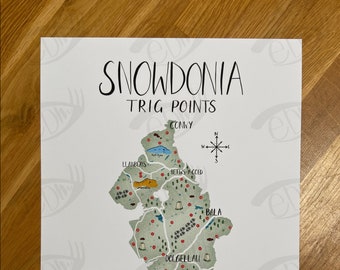 Snowdonia National Park Trig Point Map