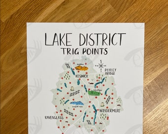 Lake District National Park Trig Point Map