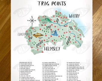 North York Moors National Park Trig Point Map