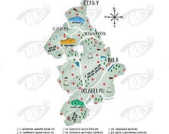 Eryri National Park Trig Point Map with tick boxes