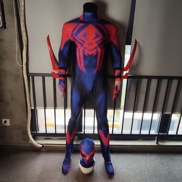 Spider-Man 2099 Bodysuit Costume Cosplay Across the Spider-Verse Outfit for Adult Kids