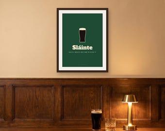 Sláinte Pint Druck | Irische Spruch-Wandkunst