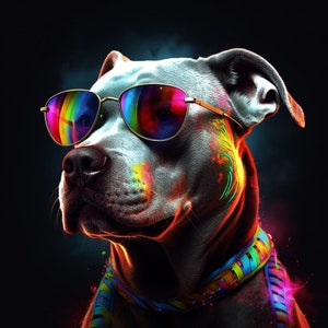 Cool Pitbull, Personalized Pitbull Decal,  Pitbull Dog Gifts, Pitbull Gifts, Pitbull Laptop Sticker, Puppy Pitbull, Pitbull Sunglasses