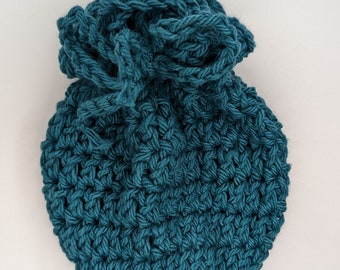 Turquoise Colored Crochet Pouch