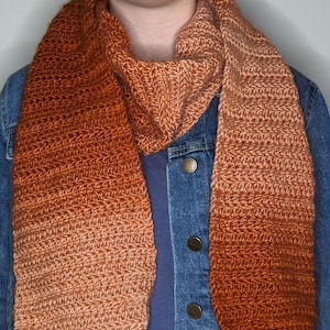 Pink and Orange Crochet Ombre Scarf