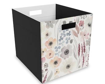 Unique Floral Sturdy Storage Box, Beautiful Flower Pattern Practical Container, Modern Organization Essentials