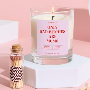 Funny New Mum Candle Gift Bold Fun Keepsake for Strong Confident Mummy to be Perfect Mother’s Day, Birthday Baby Shower Gift Vegan Soy Wax