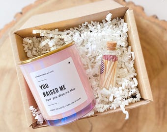 You Raised Me Scented Candle Funny Gift for Mum Mummy Mama Mother's Day Birthday Christmas Thank You Present Relaxing Home Decor Vegan