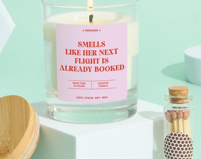 Travel Lover Candle Gift Funny Birthday or Christmas Gift for Her Friend Mum Dad Nanny Adventurer Traveller Present