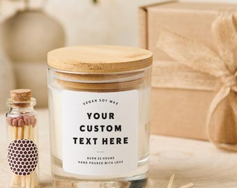 Candela regalo personalizzata – Candela ricordo in cera di soia con testo personalizzato e il tuo messaggio – Regalo unico per compleanno, matrimonio, anniversario o ringraziamento