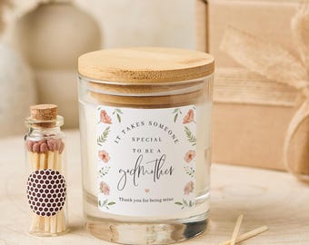 Patin Kerze & Match Set / Elegantes Dankeschön oder Weihnachtsgeschenk / Florales Andenken für besonderes Wertschätzung Geschenkset für Sie