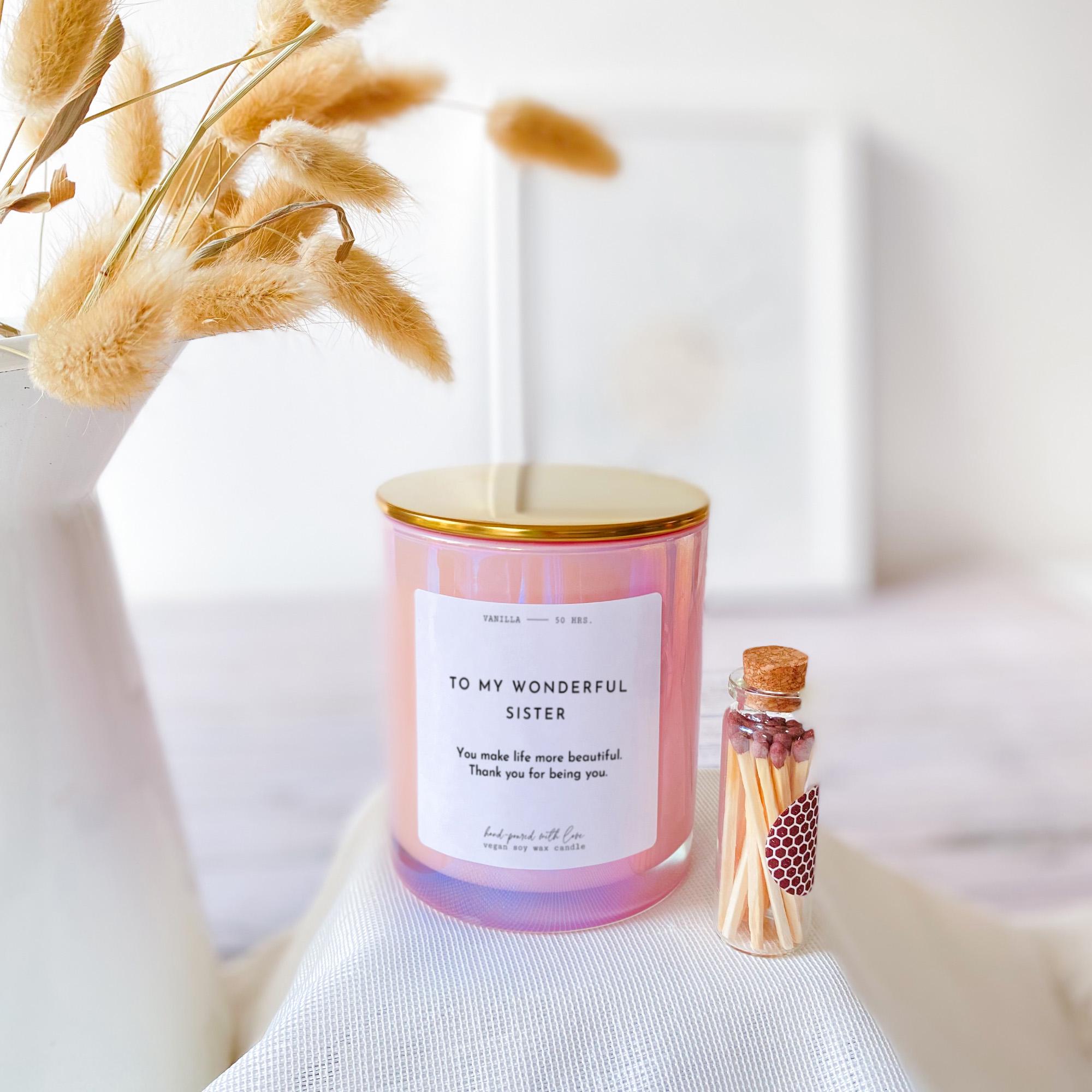 Bougie Parfumée En Pot Métal - Cadeau Soeur Original