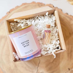 Geurkaars moeder van de bruid met metalen deksel Huwelijkscadeau voor de moeder van de bruid Bedankt moeder Aanwezig Moeder van de bruid bruiloft aandenken